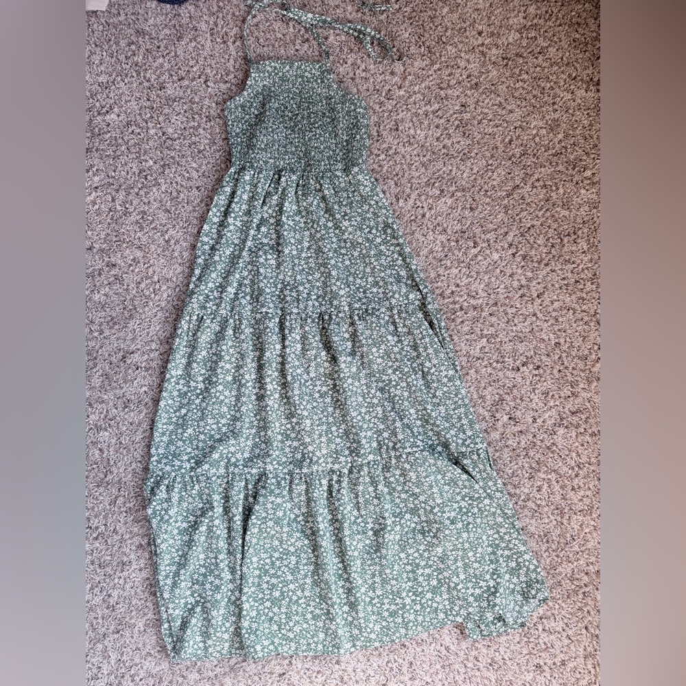 Floral Green Maxi Dress